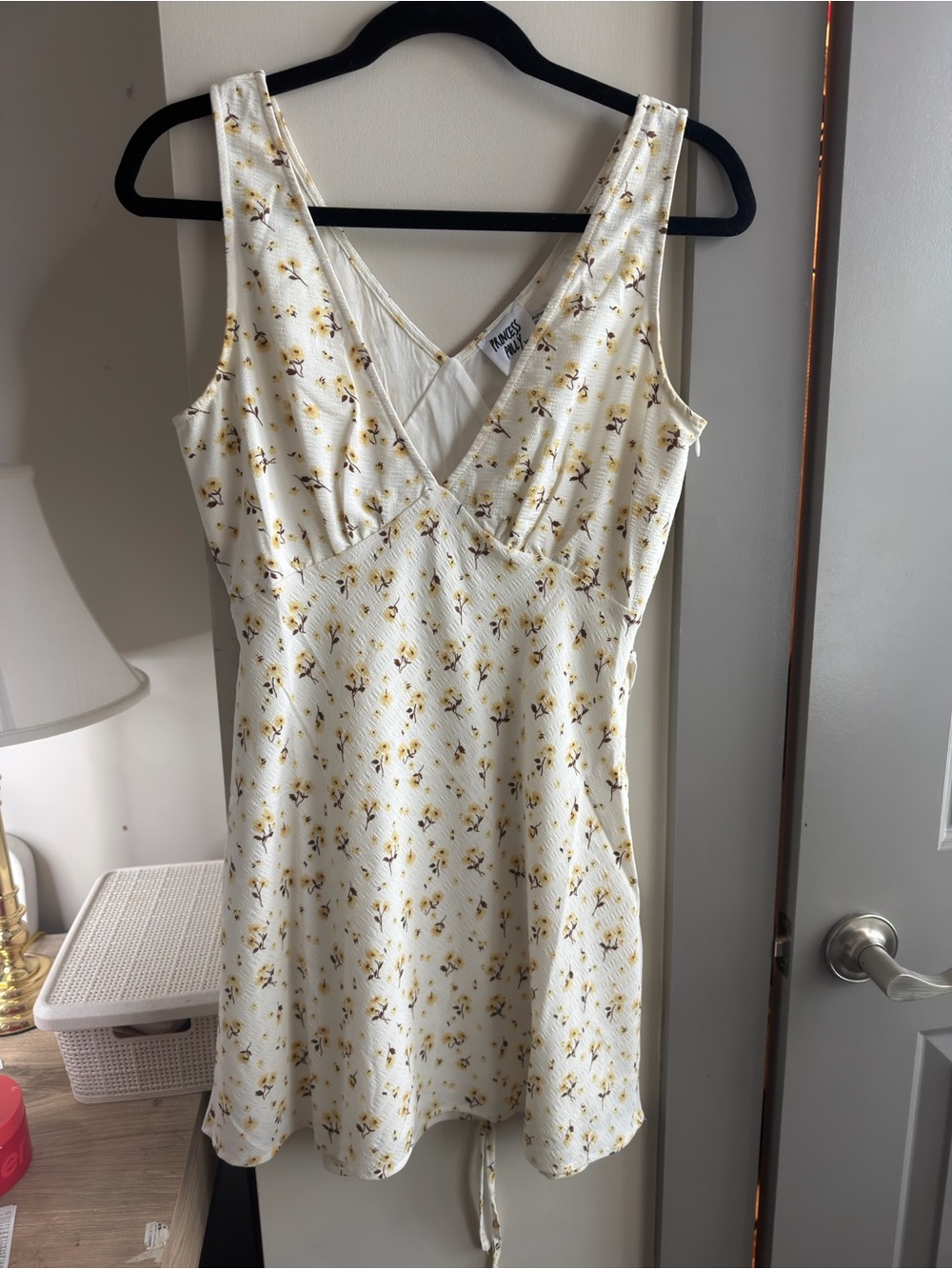 Princess Polly Cream Mini Dress with Yellow Floral Print